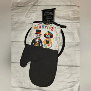 Halloween sugar skull Dia de Los muertos oven mit set